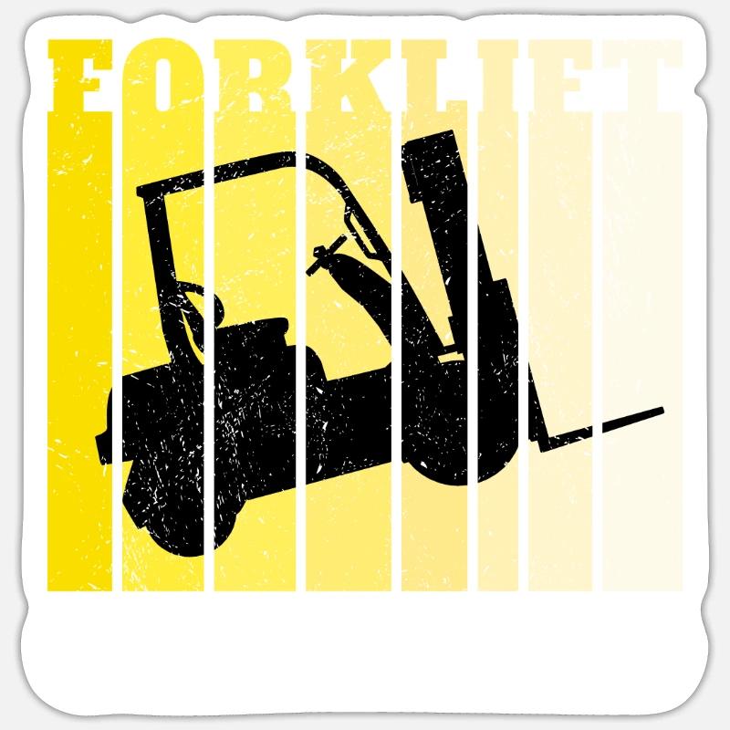 Gabelstaplerfahrer Staplerfahrer Forklift - Sticker Größe S (10 x 10 cm) - Mattweiß