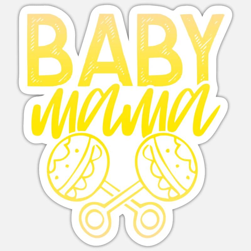 bébé maman - Sticker taille S (10 x 10 cm) - blanc mat