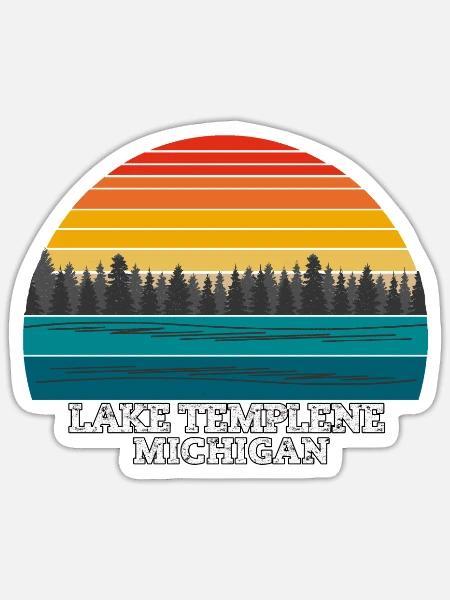 Lake Templene Michigan - Sticker Größe S (10 x 10 cm) - Mattweiß