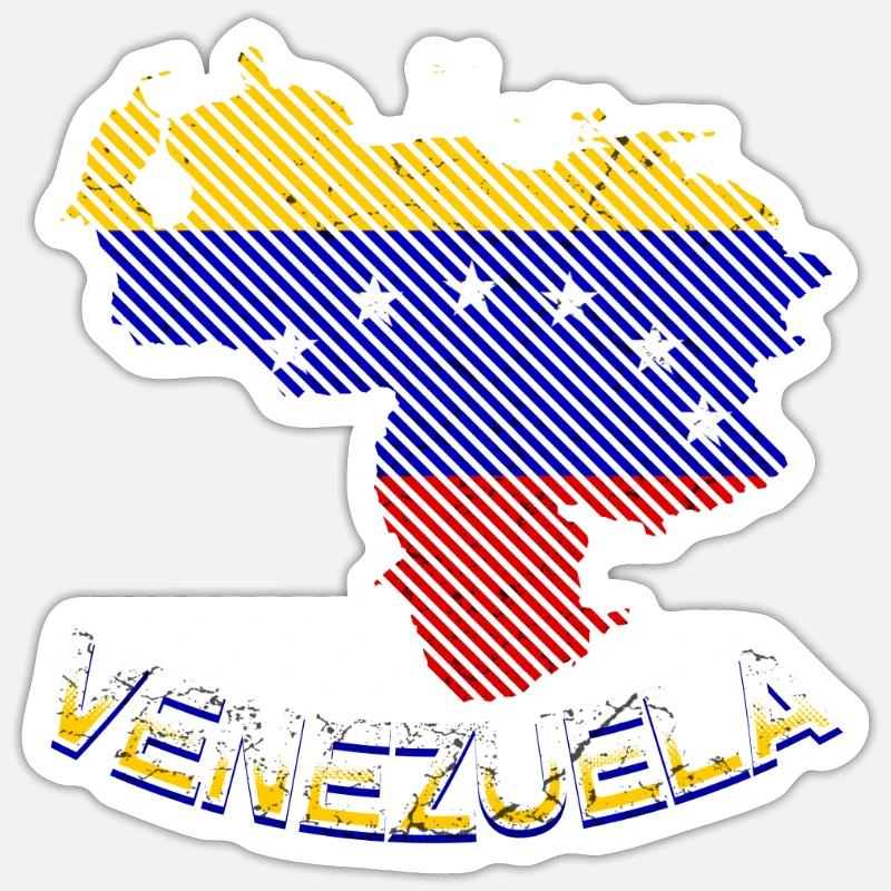Drapeau du Venezuela - Sticker taille S (10 x 10 cm) - blanc mat