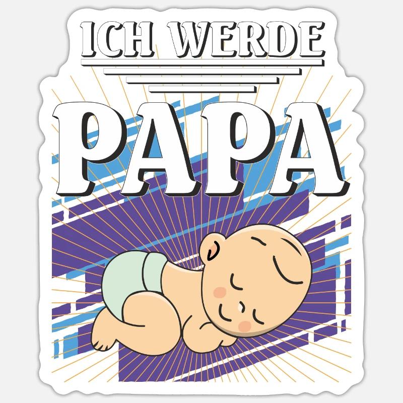ICH WERDE PAPA - Sticker Größe S (10 x 10 cm) - Mattweiß