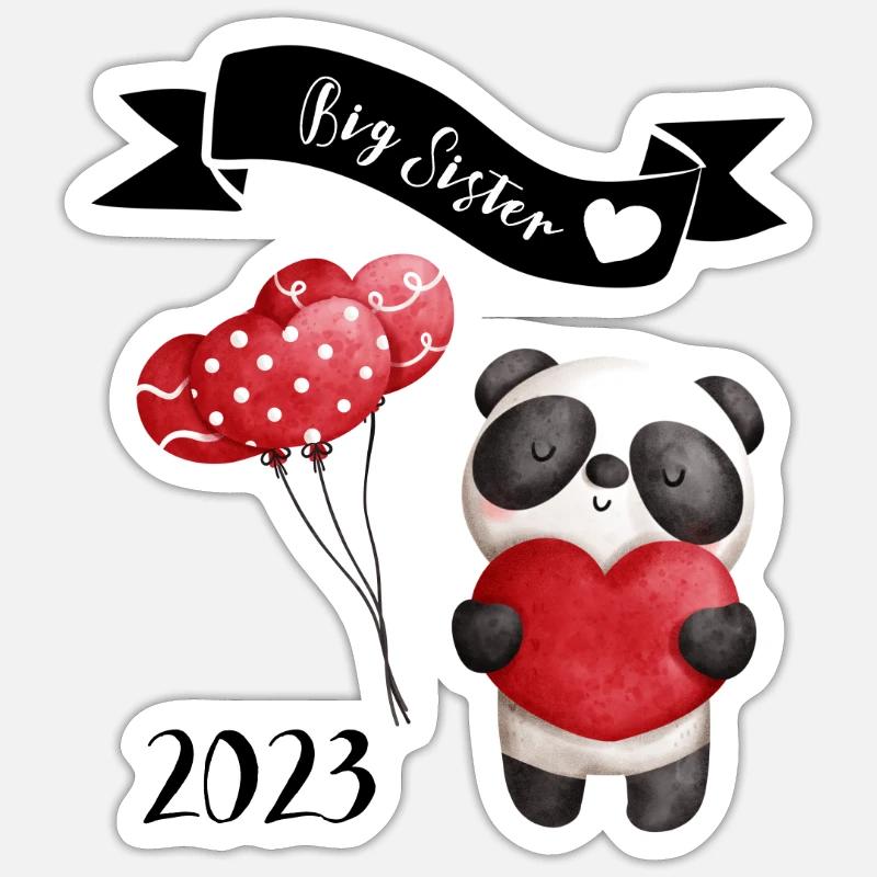 Grande Sœur - große Schwester - Sticker taille S (10 x 10 cm) - blanc mat