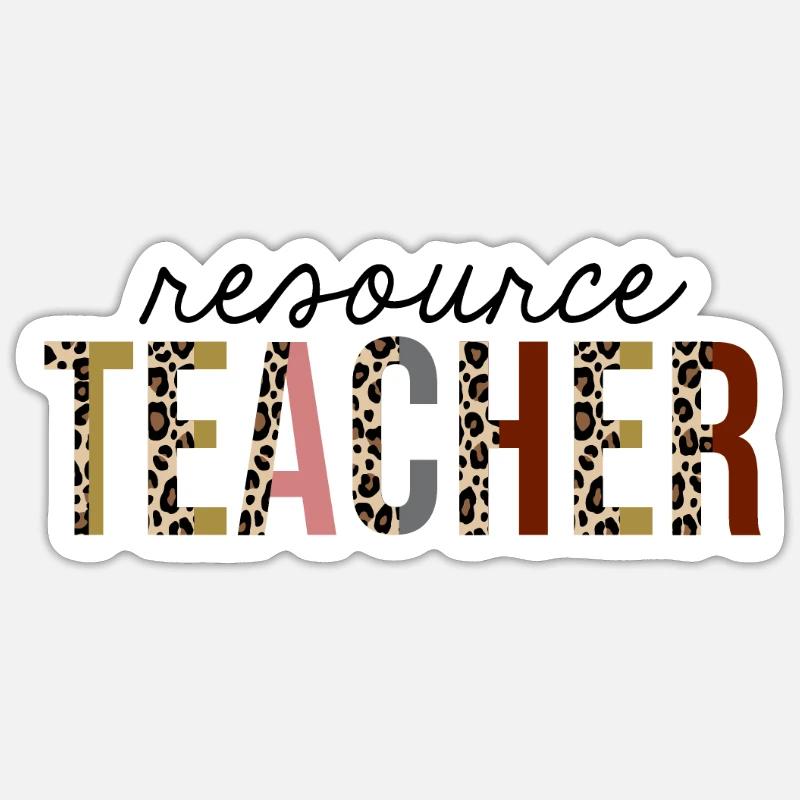 Ressource Professeur Leopard Print Drôle Sticker taille S (10 x 10 cm)