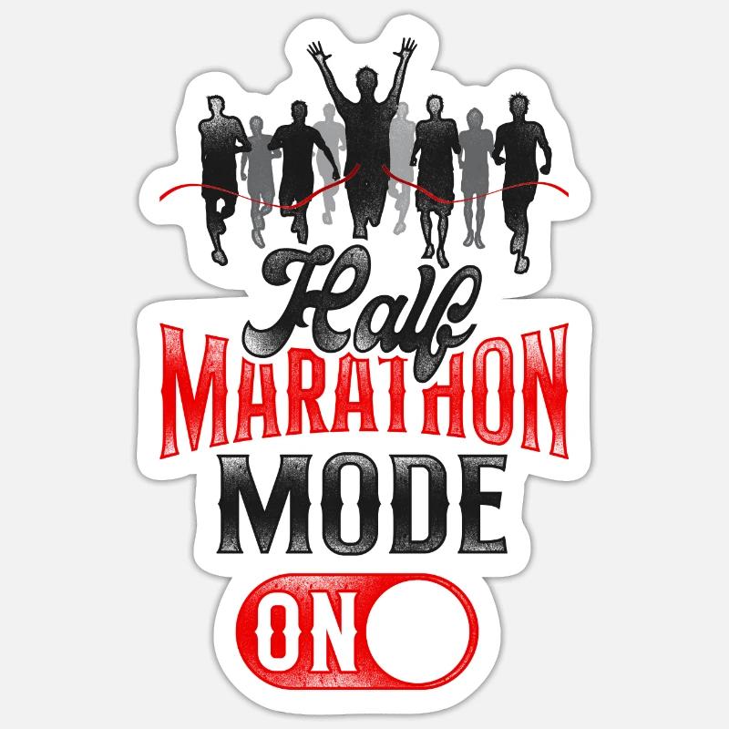 Running Runner Half Marathon - Sticker size S (10 x 10 cm) - white matte