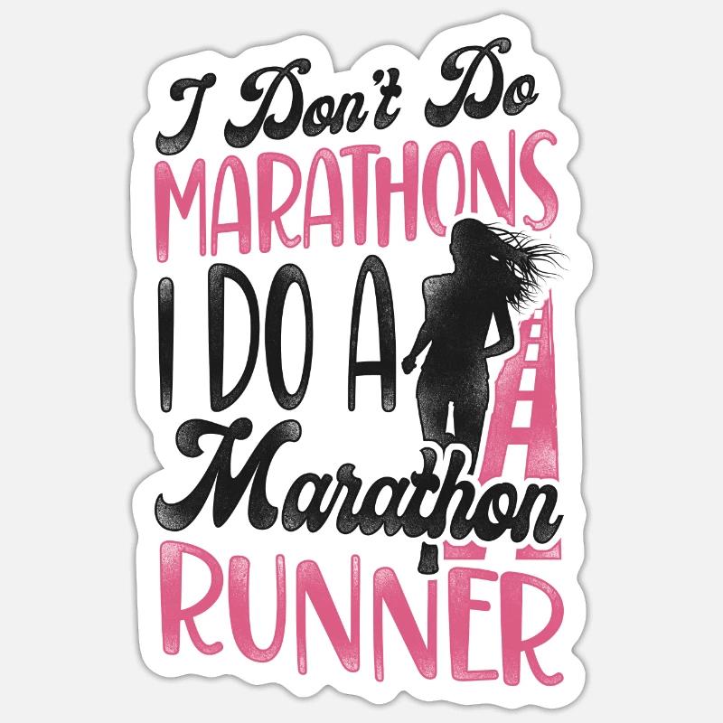 Running Runner Half Marathon - Sticker size S (10 x 10 cm) - white matte