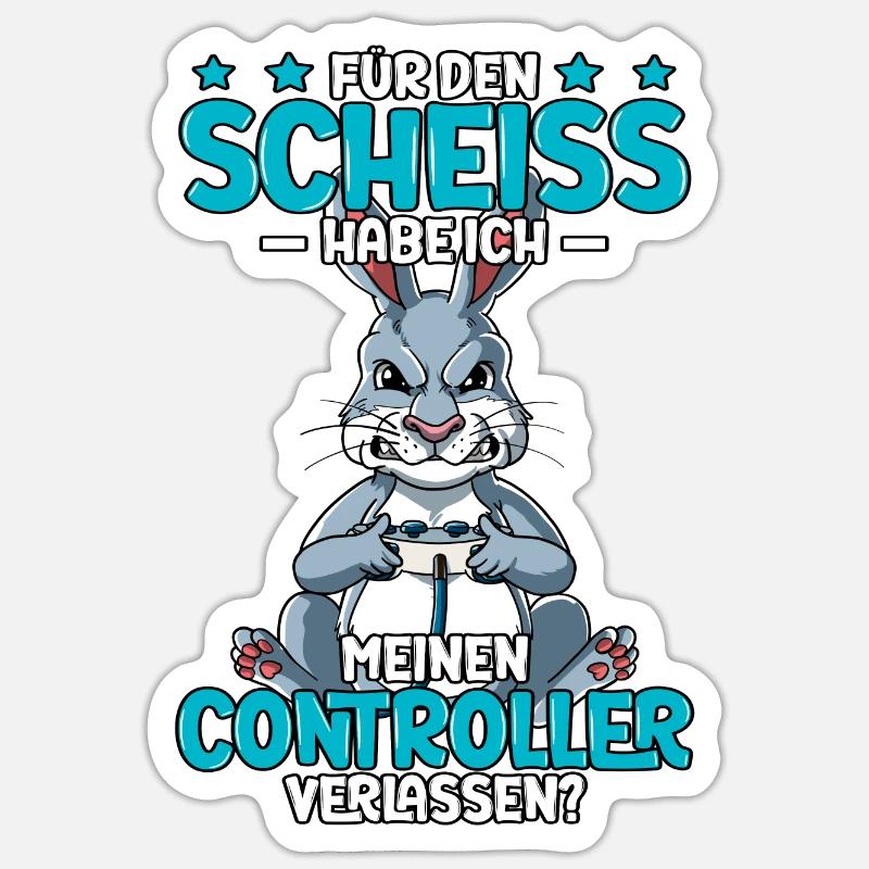 Zocken Gaming - Sticker Größe S (10 x 10 cm) - Mattweiß