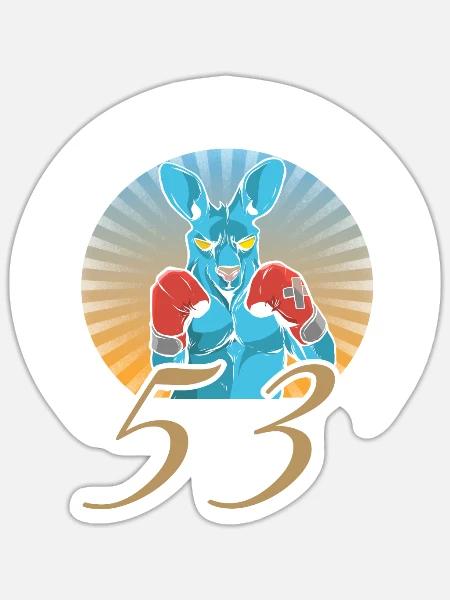 53. Geburtstag - Sticker Größe S (10 x 10 cm) - Mattweiß