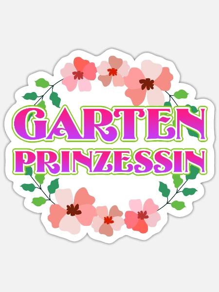 Garten Prinzessin Gärtnerin - Sticker Größe S (10 x 10 cm) - Mattweiß