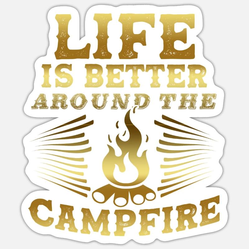 campfire camp Sticker size S (10 x 10 cm)