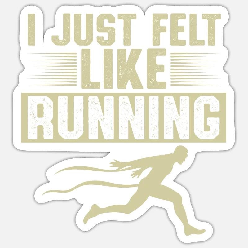 slogan de course - Sticker taille S (10 x 10 cm) - blanc mat