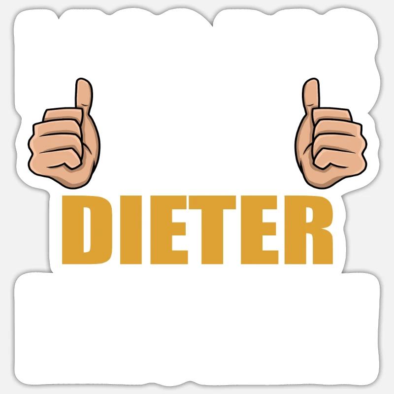 Lass das mal den Dieter machen - Sticker Größe S (10 x 10 cm) - Mattweiß