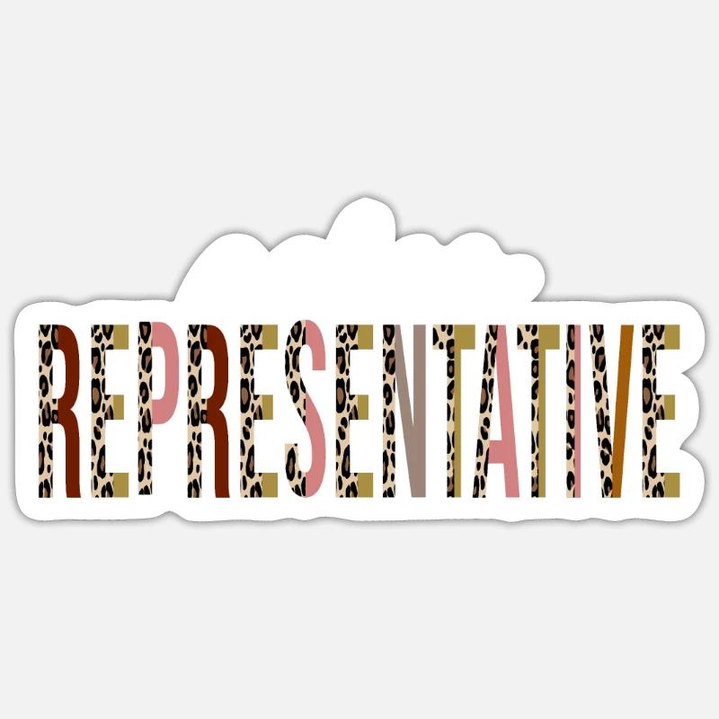 Représentant des ventes Leopard Print Funny Gift Sticker taille S (10 x 10 cm)
