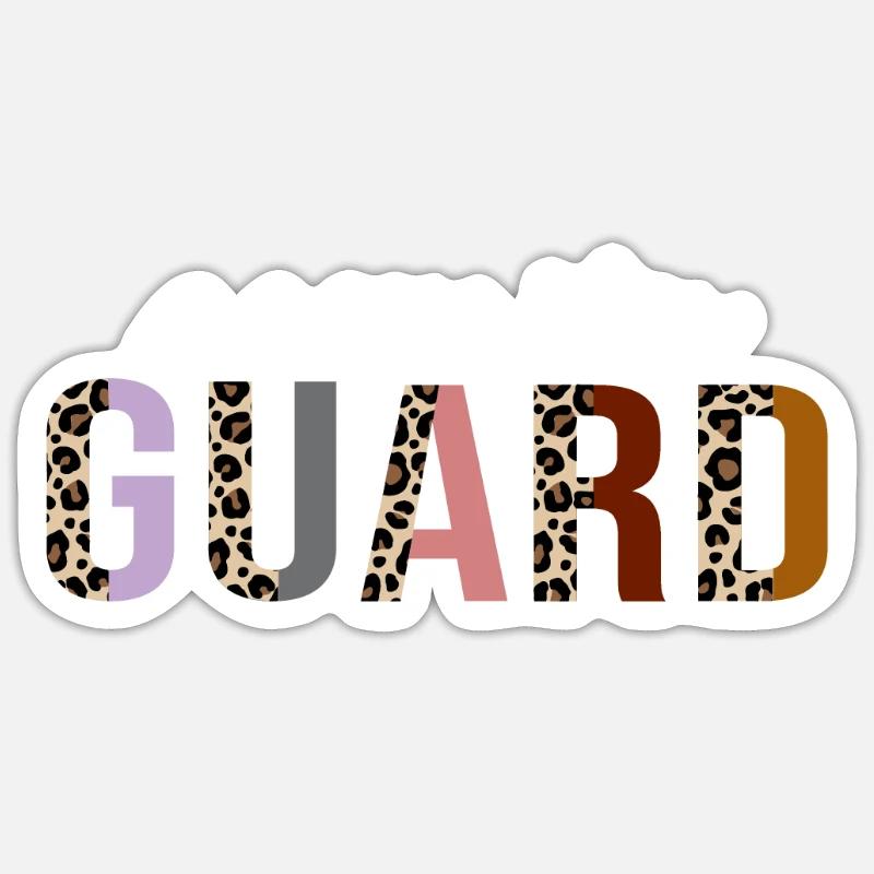 Security Guard Leopard Print Funny Gift Sticker size S (10 x 10 cm)