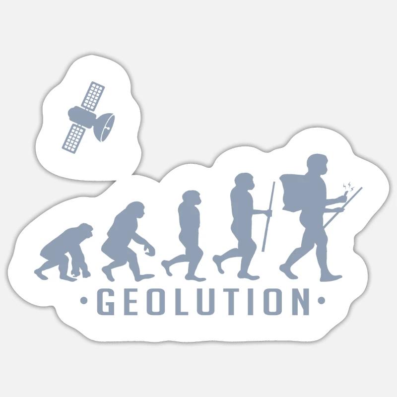 Geocaching evolution Chemise Geolution - Sticker taille S (10 x 10 cm) - blanc mat