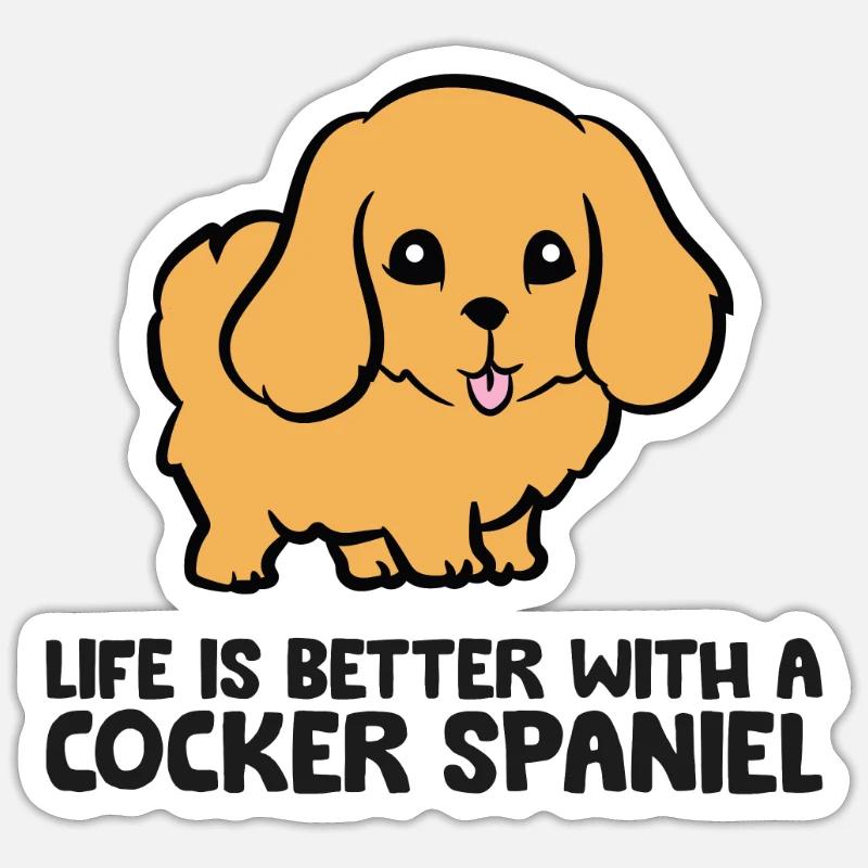 Cocker Spaniel Owner Life Is Better With A Cocker Sticker size S (10 x 10 cm)