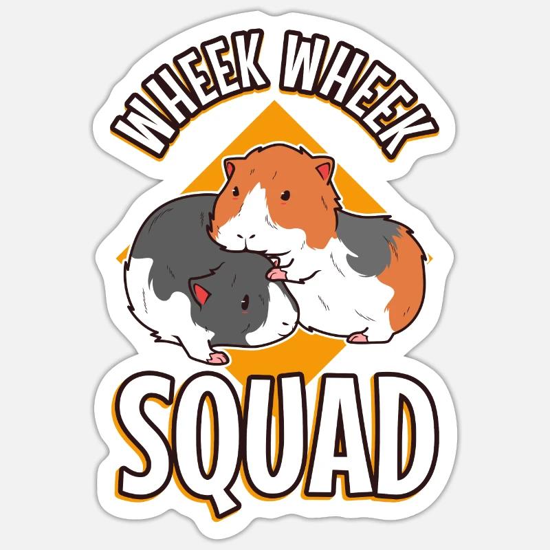 Wheek squad - Sticker size S (10 x 10 cm) - white matte