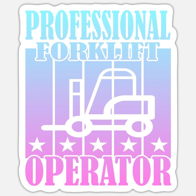 Professional Forklift Operator Sticker Größe S (10 x 10 cm)
