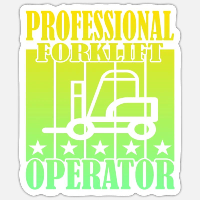 Professional Forklift Operator - Sticker size S (10 x 10 cm) - white matte