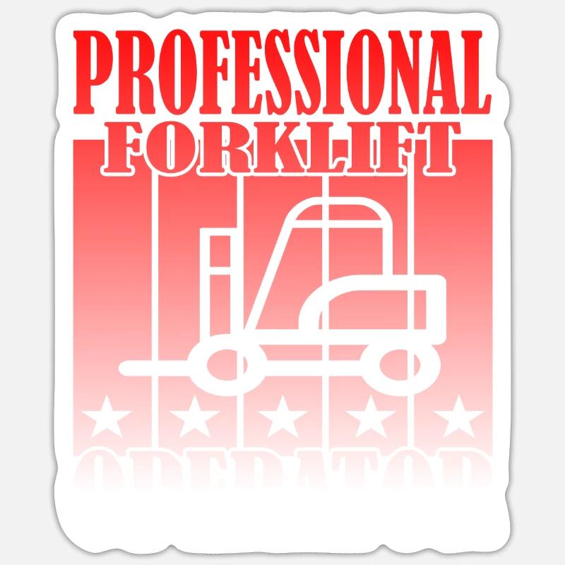 Professional Forklift Operator Sticker Größe S (10 x 10 cm)