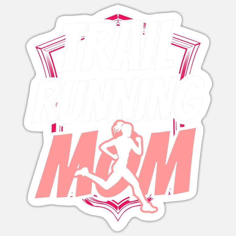 Trail Running Mama Runner Course de trail Running - Sticker taille S (10 x 10 cm) - blanc mat