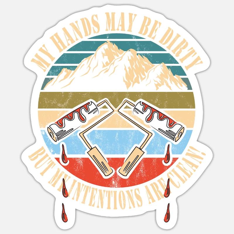 Maler - Sticker Größe S (10 x 10 cm) - Mattweiß