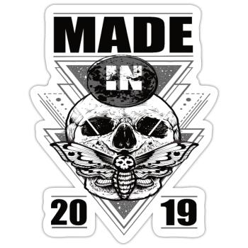 Made in 2019 Vintage Retro Limited Edition - Sticker size S (10 x 10 cm) - white matte - Front