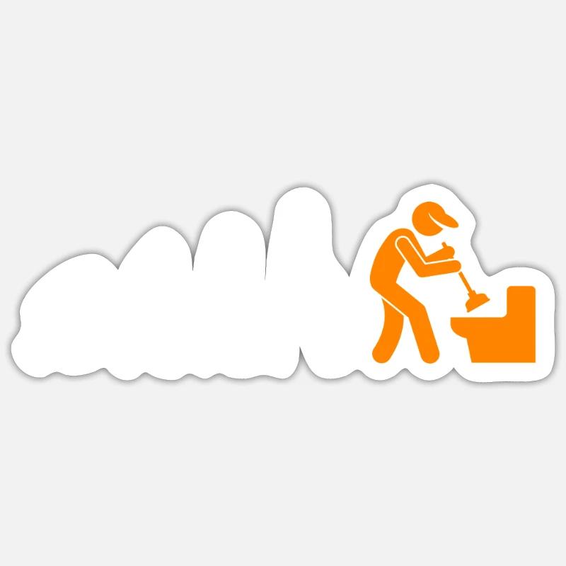 Plumber Evolution Plant Mechanic - Sticker size S (10 x 10 cm) - white matte