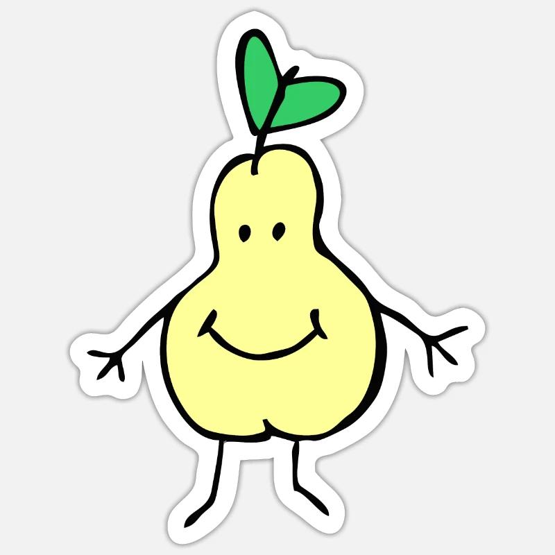 Eine lächelnde Birne - Sticker Größe S (10 x 10 cm) - Mattweiß