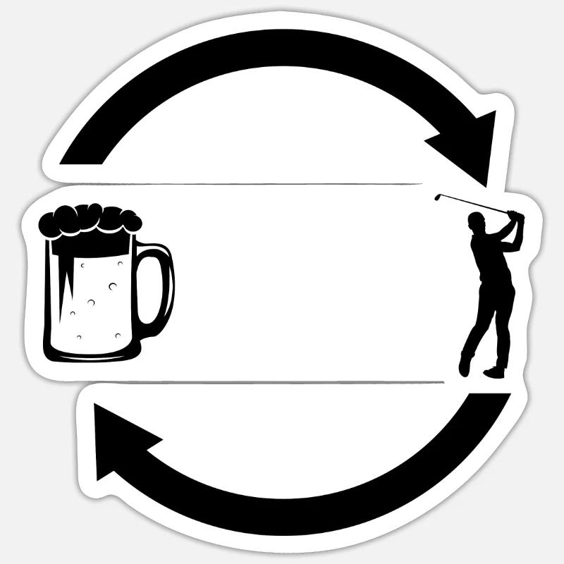 Bier loading Pfeile und Golf - Sticker Größe S (10 x 10 cm)