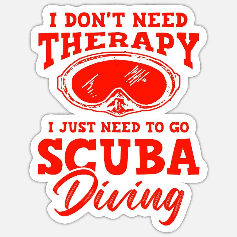 scuba diving therapy - Sticker size S (10 x 10 cm) - white matte
