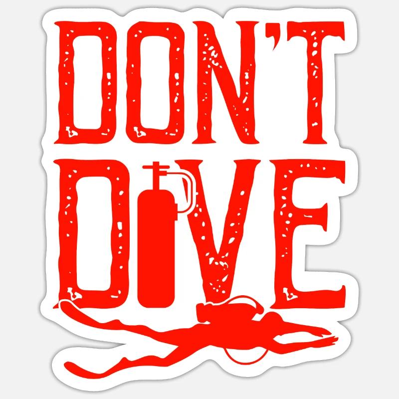 diving divers - Sticker size S (10 x 10 cm) - white matte