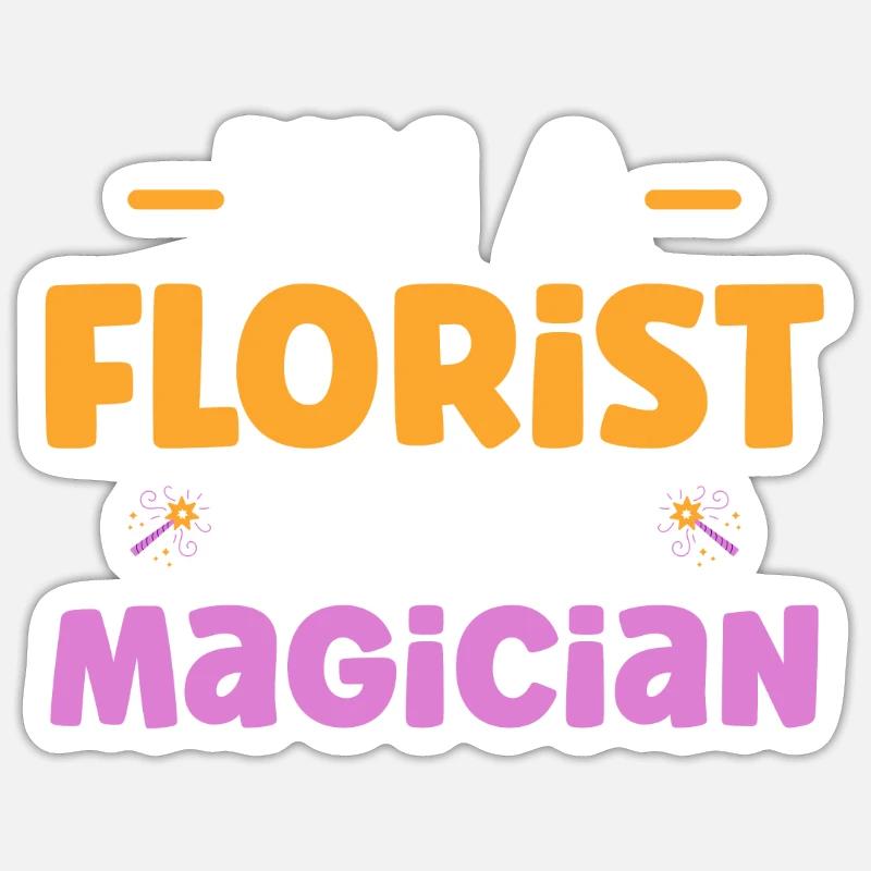 Fleuriste Fleurs Fleurs Fleuriste - Sticker taille S (10 x 10 cm) - blanc mat