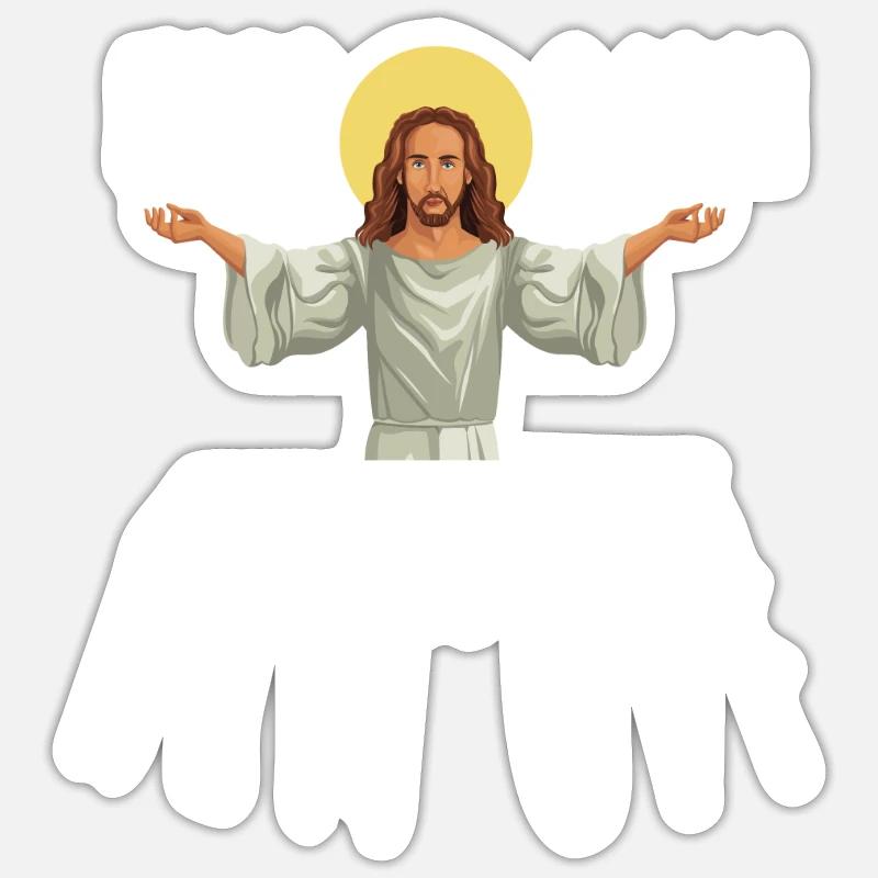 Restez calme et coupez-le - Sticker taille S (10 x 10 cm) - blanc mat