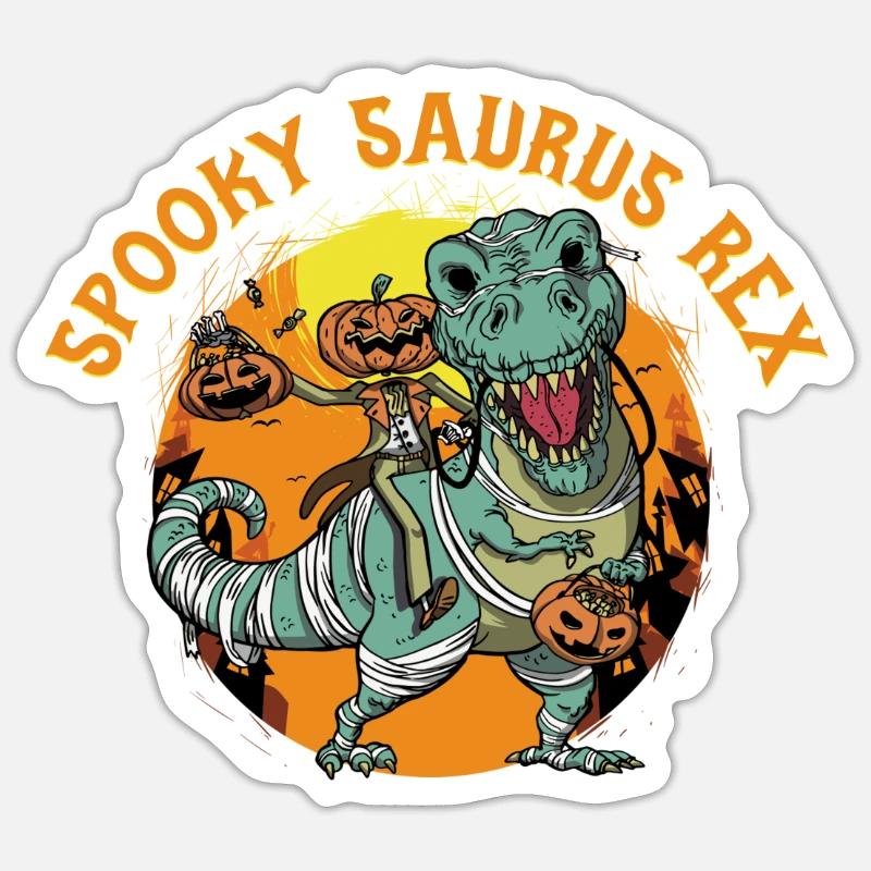 Effrayant Saurus Rex Sticker taille S (10 x 10 cm)