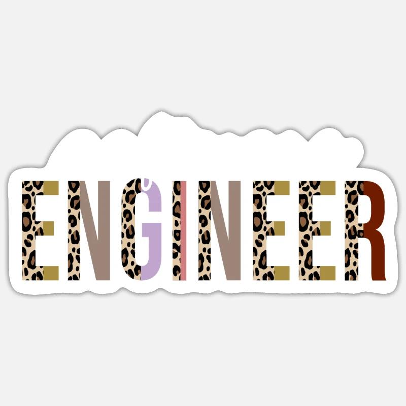 Software-Ingenieur Leopard Print Lustiges Geschenk - Sticker Größe S (10 x 10 cm) - Mattweiß