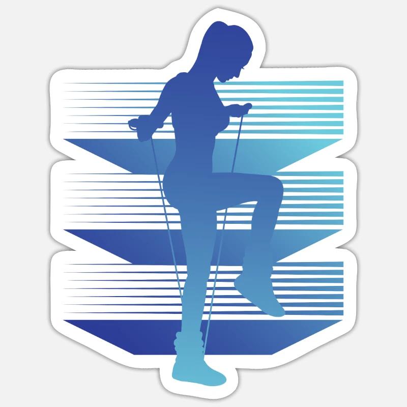 Geometry Rope Jumping - Sticker size S (10 x 10 cm) - white matte
