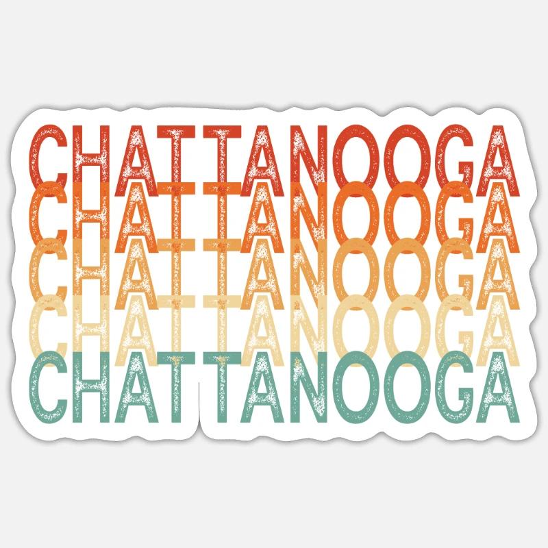 Chattanooga - Sticker taille S (10 x 10 cm) - blanc mat
