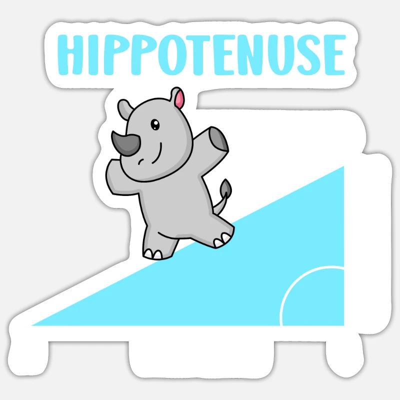 Hippotenuse Professeur de mathématiques Mathématicien - Sticker taille S (10 x 10 cm) - blanc mat