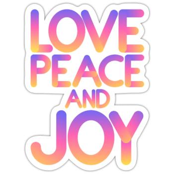 Liebe Frieden und Freude - Sticker Größe S (10 x 10 cm) - Mattweiß - Vorne