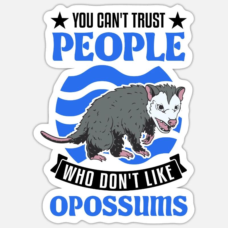 Opossum Geschenk Possum Beutelratte - Sticker Größe S (10 x 10 cm) - Mattweiß