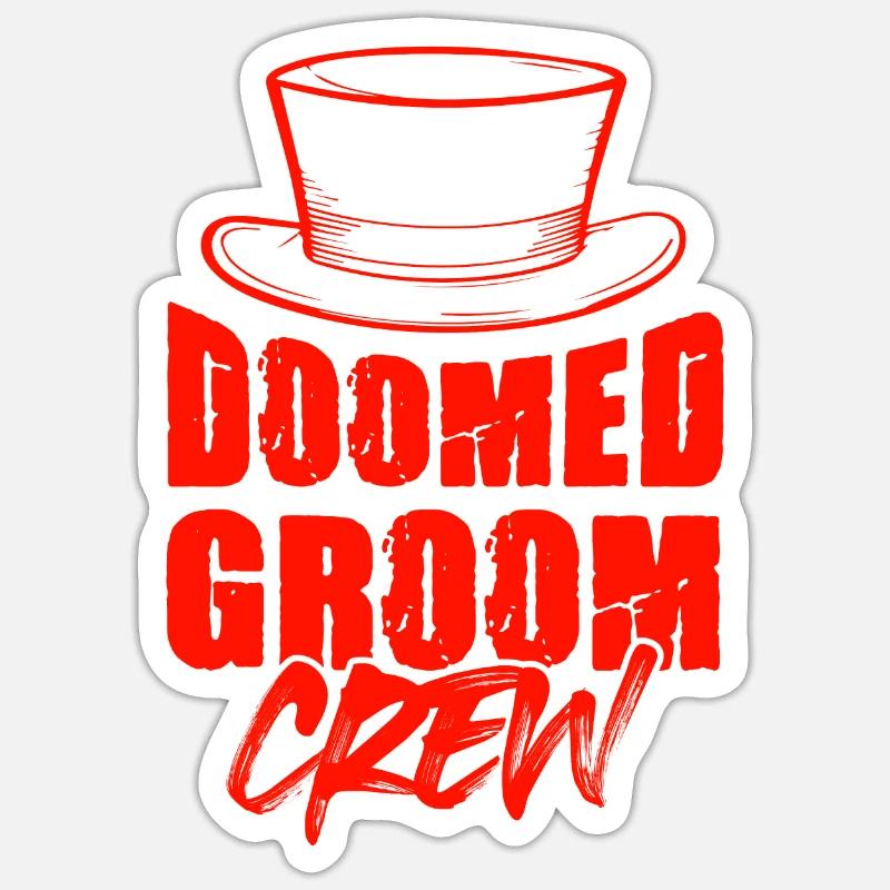 bräutigam crew - Sticker Größe S (10 x 10 cm) - Mattweiß