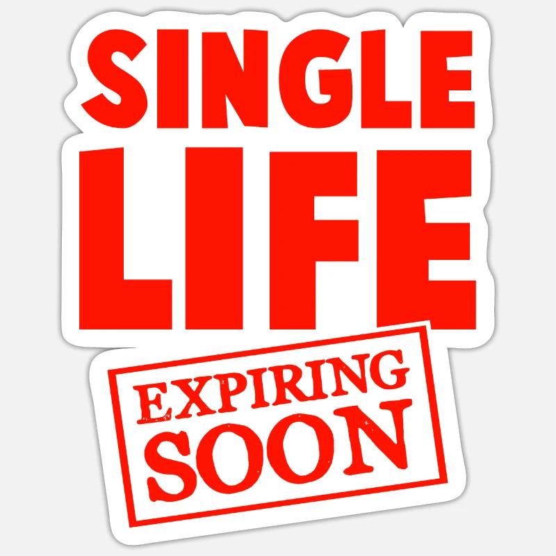 single leben bräutigam - Sticker Größe S (10 x 10 cm) - Mattweiß