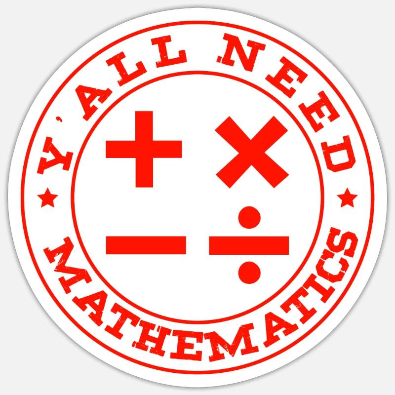 mathématiques - Sticker taille S (10 x 10 cm) - blanc mat