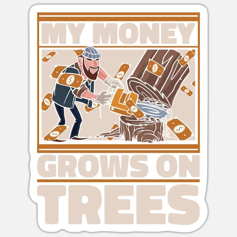 Bûcheron Whale Worker Chainsaw Axe Sticker taille S (10 x 10 cm)