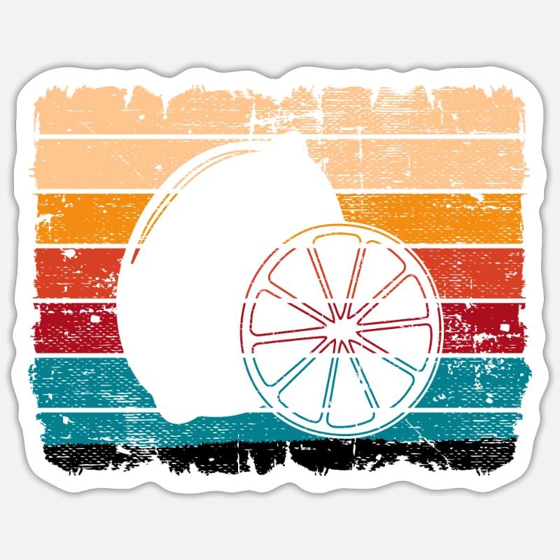 Lemon Fruit Lover Retro Lemonade Gift idea Sticker size S (10 x 10 cm)