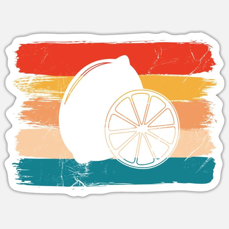 Lemon Fruit Lover Retro Lemonade Gift idea Sticker size S (10 x 10 cm)