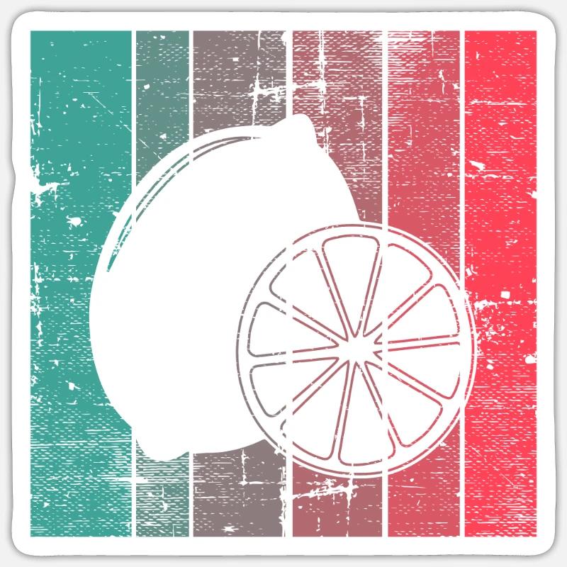 Lemon Fruit Lover Retro Lemonade Gift idea Sticker size S (10 x 10 cm)