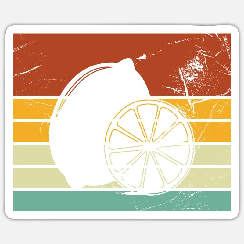 Lemon Fruit Lover Retro Lemonade Gift idea Sticker size S (10 x 10 cm)