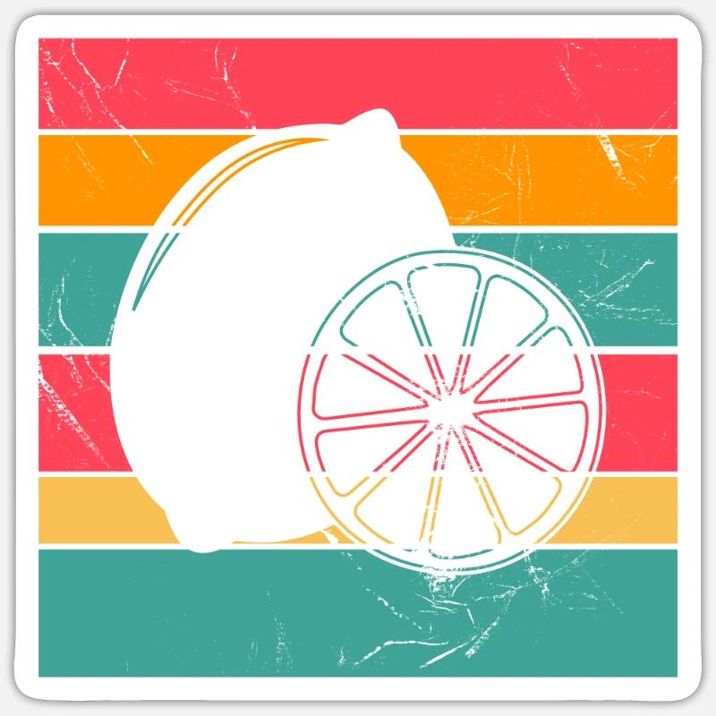 Lemon Fruit Lover Retro Lemonade Gift idea Sticker size S (10 x 10 cm)