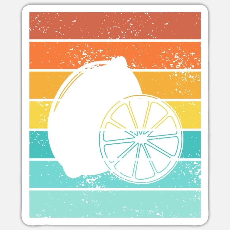 Lemon Fruit Lover Retro Lemonade Gift idea Sticker size S (10 x 10 cm)